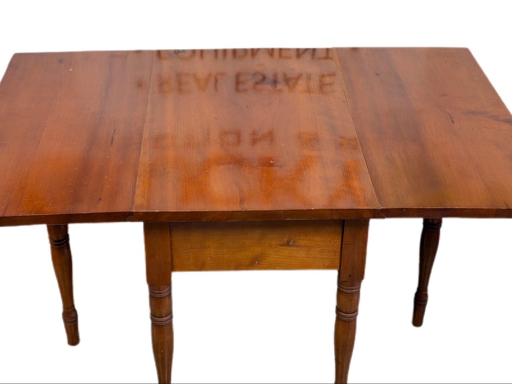 Drop Leaf Side Table/Coffee Table - 37” L (with leaf up) x 20.5” H x 24” D - 17” L (with leaf down) - Salesman Sample