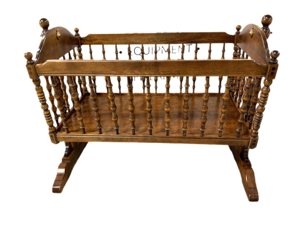 Jenny Lind Spool Spindle Swinging Baby Cradle (1850's) - 41” L x 22” D x 32” H
