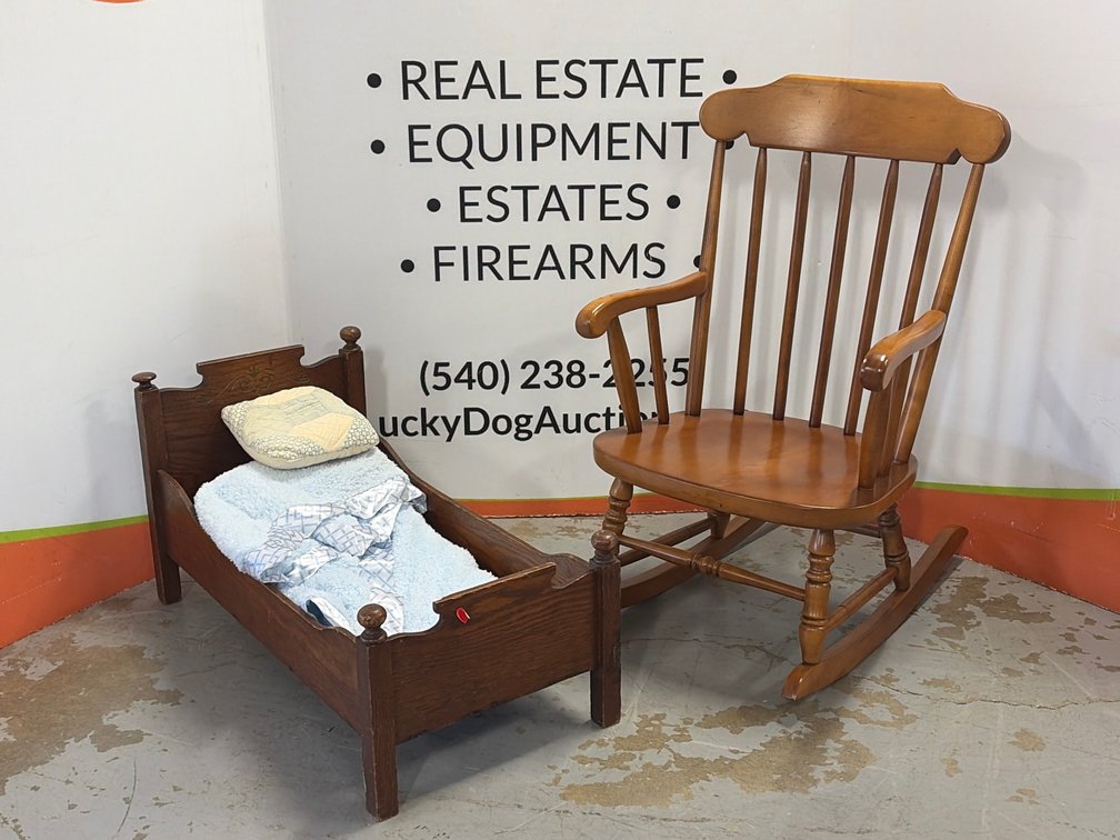 Children's Rocking Chair - Vintage Doll Bed