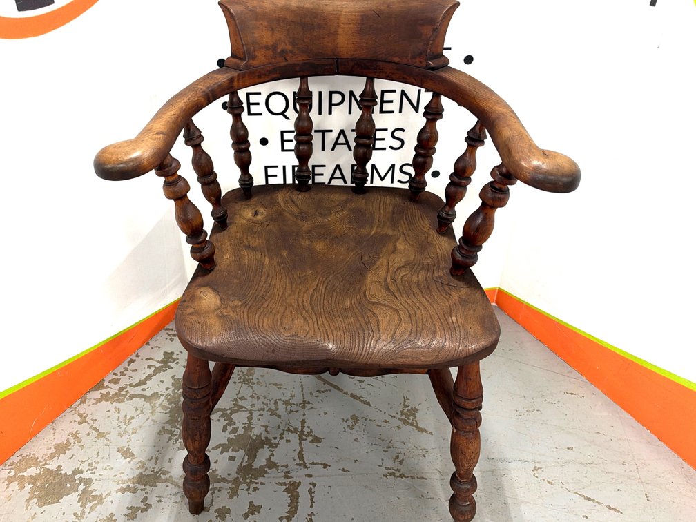 Dark Wood Smoker's Bow Captain's Armchair