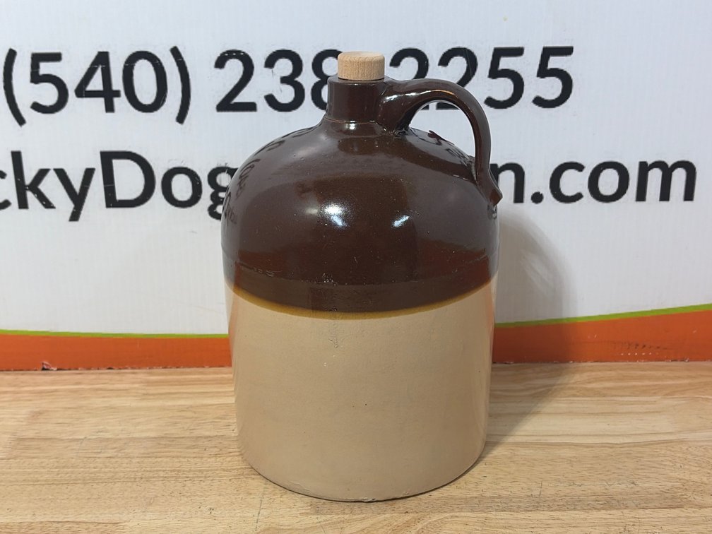 Two-Tone Stoneware Jug with Cork Stopper