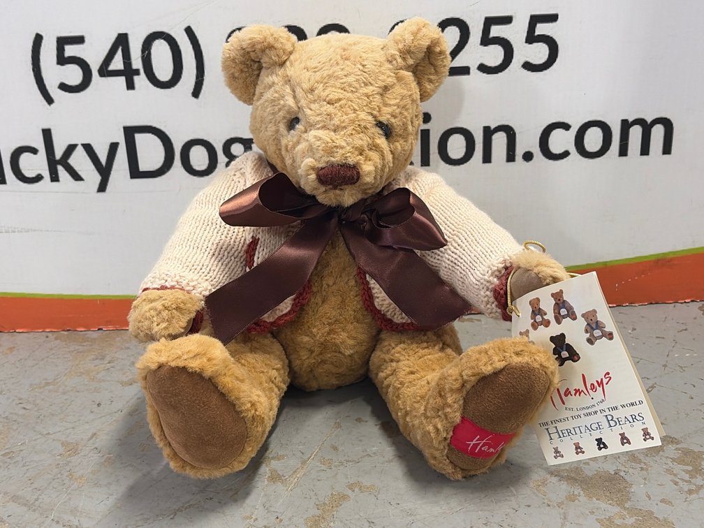 Hamleys Plush Teddy Bear in Knit Cardigan
