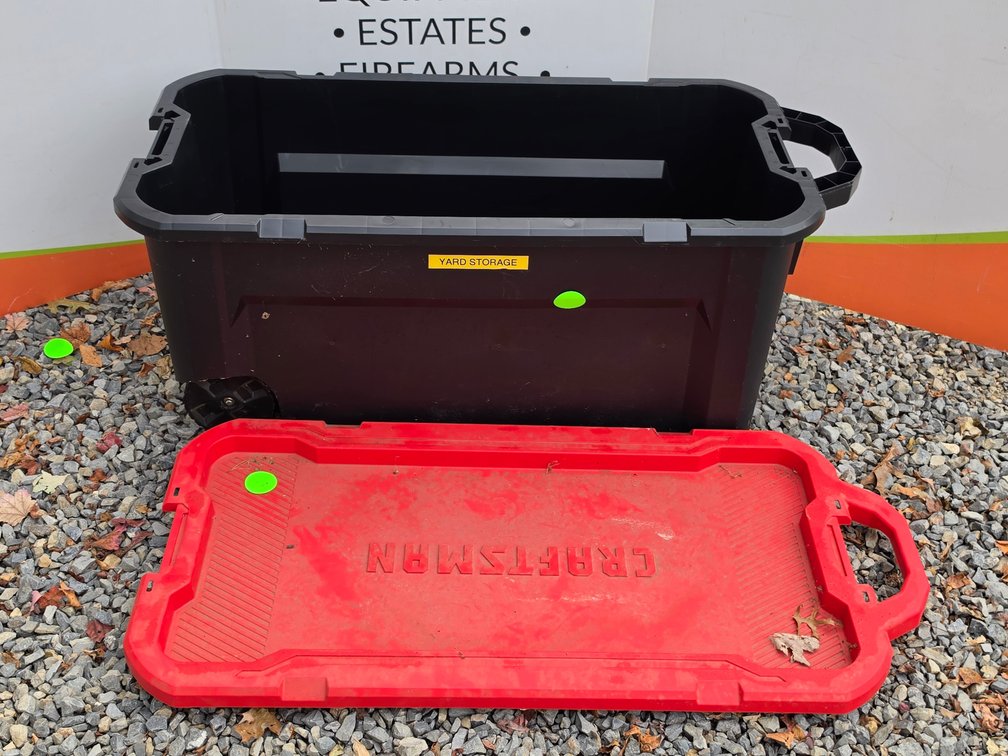 Large Craftsman Rolling Storage Tote w/ Assorted Gardening Hooks