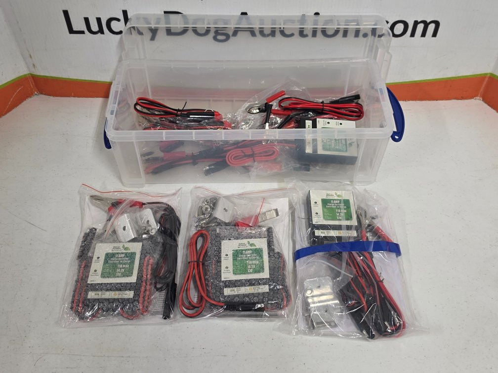 Storage Tote w/ 11 Amp Charger Controllers - Cable Leads