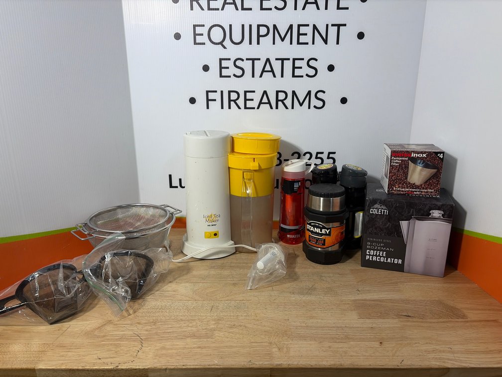 Iced Tea Maker, Coffee Percolator, Food Jar, and Drinkware