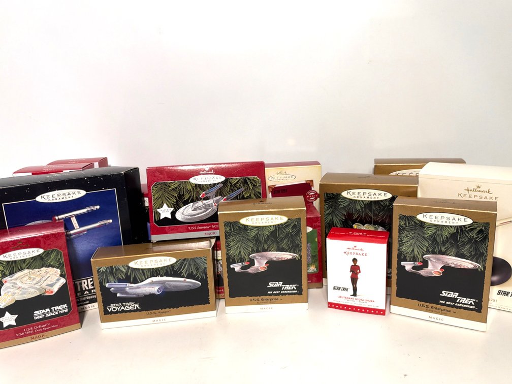 Hallmark Star Trek Collectible Christmas Ornaments (19) - In Clear Tote