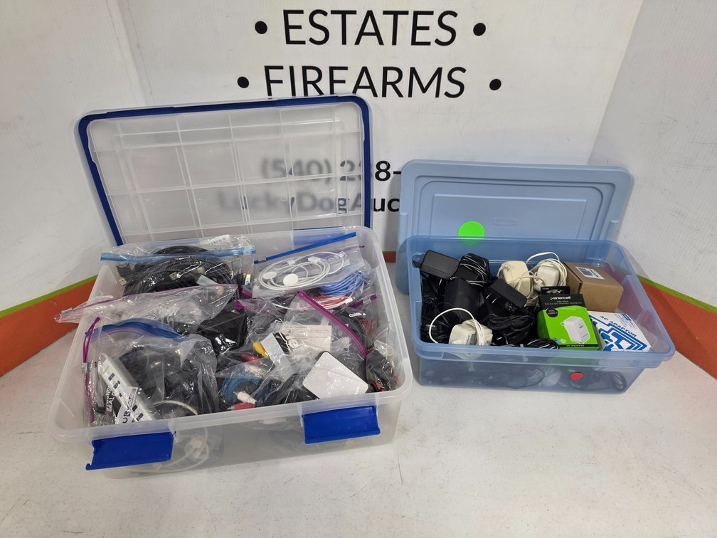 Large Assortment of Charging Cables and AC to DC Power Adapters