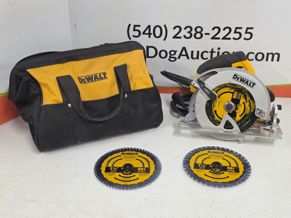 Dewalt Corded Circular Saw w/ Spare Blades and Carry Bag