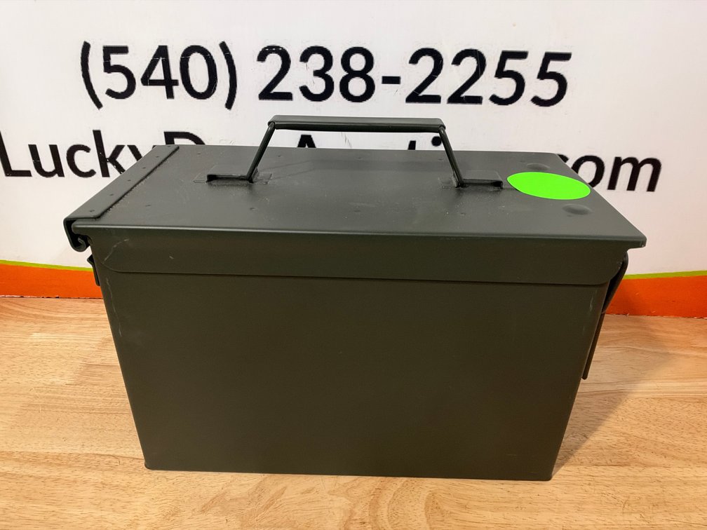 Olive Drab Green Metal Ammunition Storage Box