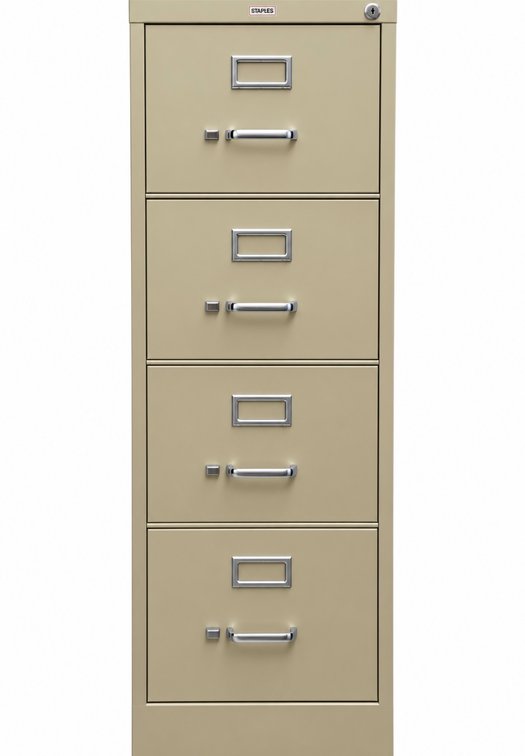 Staples Beige 4 Drawer Filing Cabinet - 52” H x 27” D