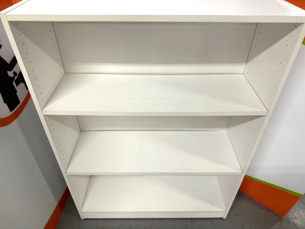 3-Shelf White Bookcase - 48” H x 36” L x 12” D