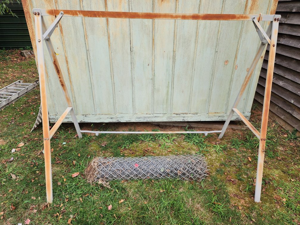 Metal Swing Frame Measures 66" Tall x 82.5" Wide - Chain Link Fence Roll Measures 48" Tall 