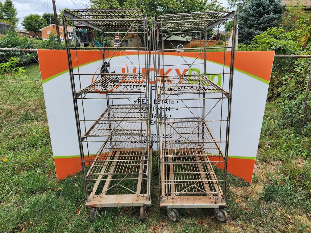 Metal Rolling Shelf Carts (2) Included Measure 58" Tall x 19" Wide x 35" Deep
