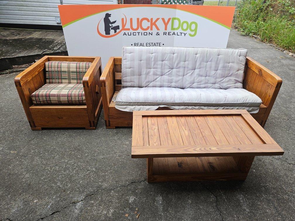 Solid Wood Couch - Chair and Coffee Table 