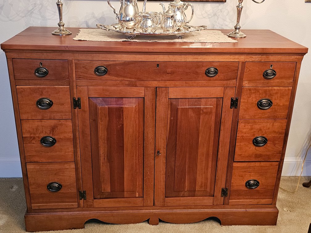 Handmade Traditional Solid Cherry Sideboard - Measures 44" Tall x 60" Wide x 21.5" Deep