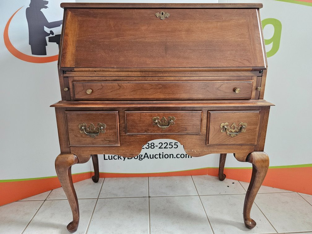 Link Taylor Antique Secretary Desk - Measures 41" Tall x 34" Wide x 18" Deep