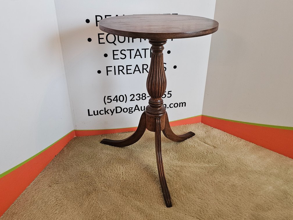 Mahogany Side Table - Measures 27.5" Tall x 19" Wide