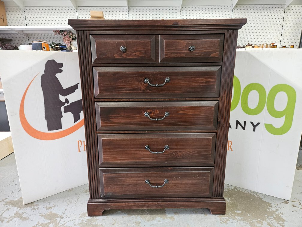 Vaughan Bassett Cherry Finish Dresser - Measures 54" Tall × 42" Wide × 19" Deep 
