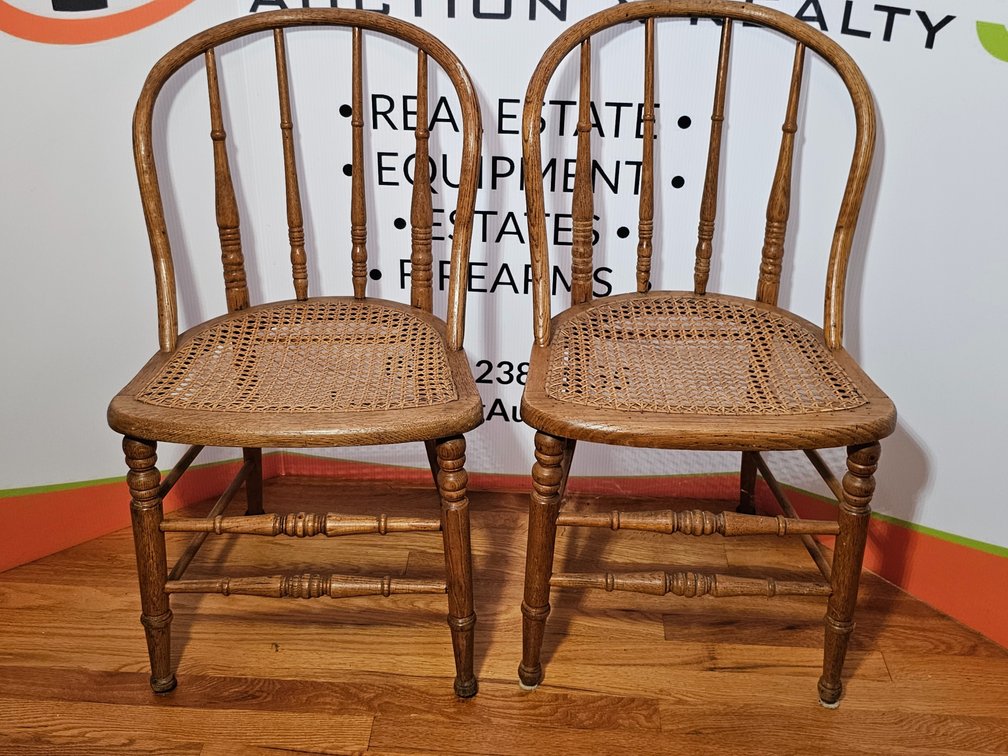 (2) French Country Cane Farmhouse Chairs (2 Included) - Measures 33' Tall 