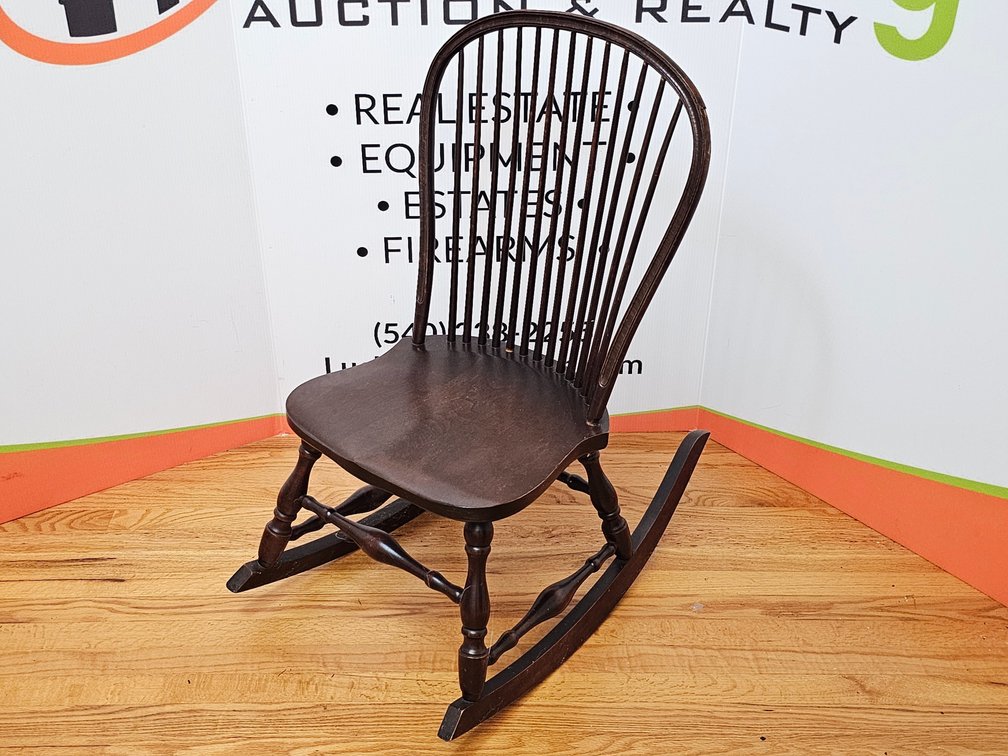 Solid-Wood Windsor Rocking Chair - Measures 35" Tall 