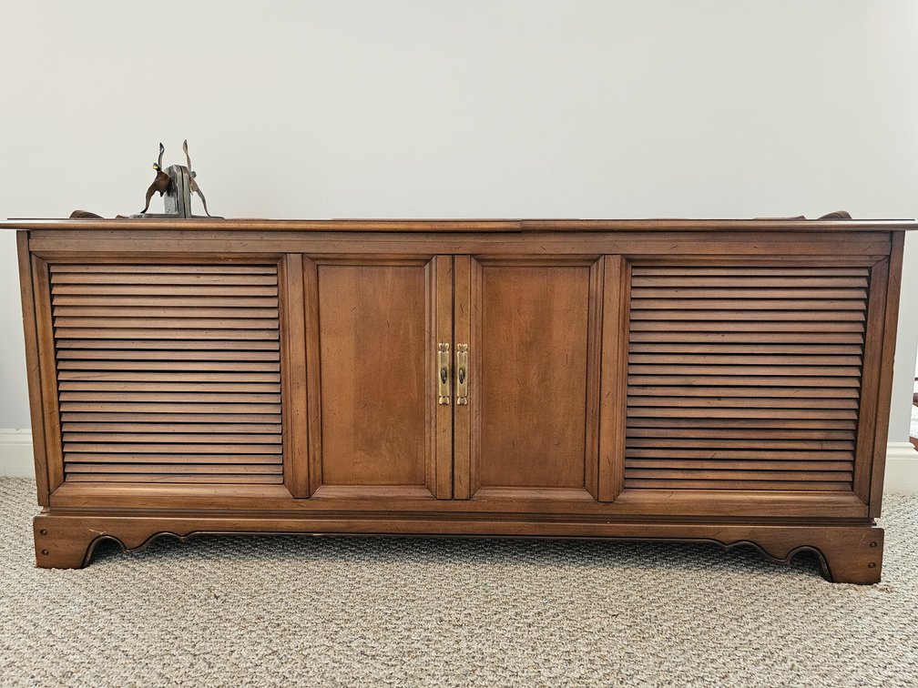 Mid-Century Philco Stereo Console Record Player - Measures 26" Tall x 61" Wide x 16.5" Deep