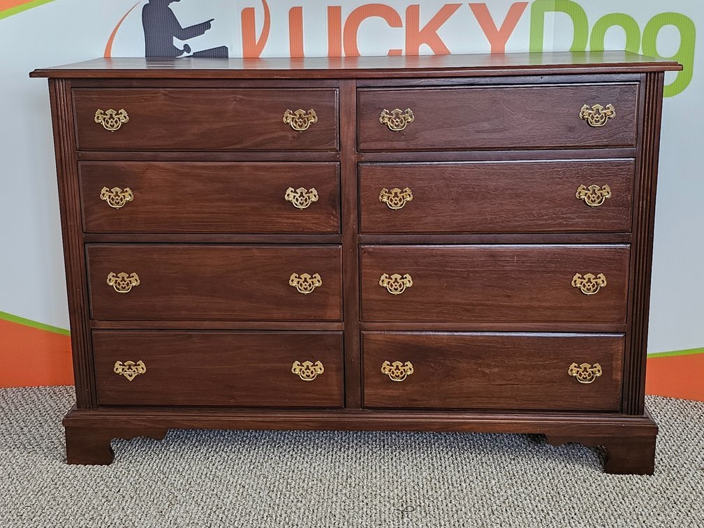 Solid Mahogany Dresser - Measures 36.5" Tall x 54" Wide x 20" Deep