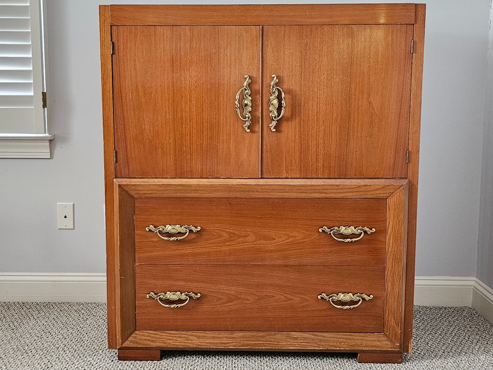 Solid-Wood Gentleman's Cabinet - - Measures 46" Tall x 40" Wide x 20" Deep