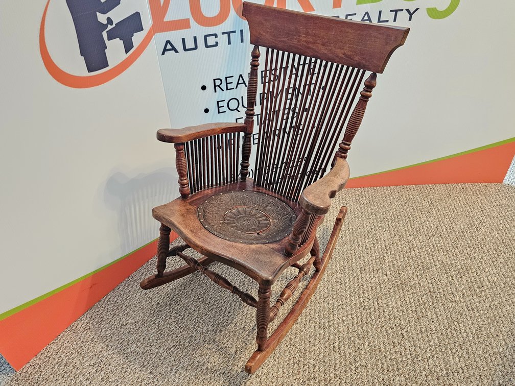 Early 20th Century Press Back Adirondack Rocking Chair - Measures 36" Tall 