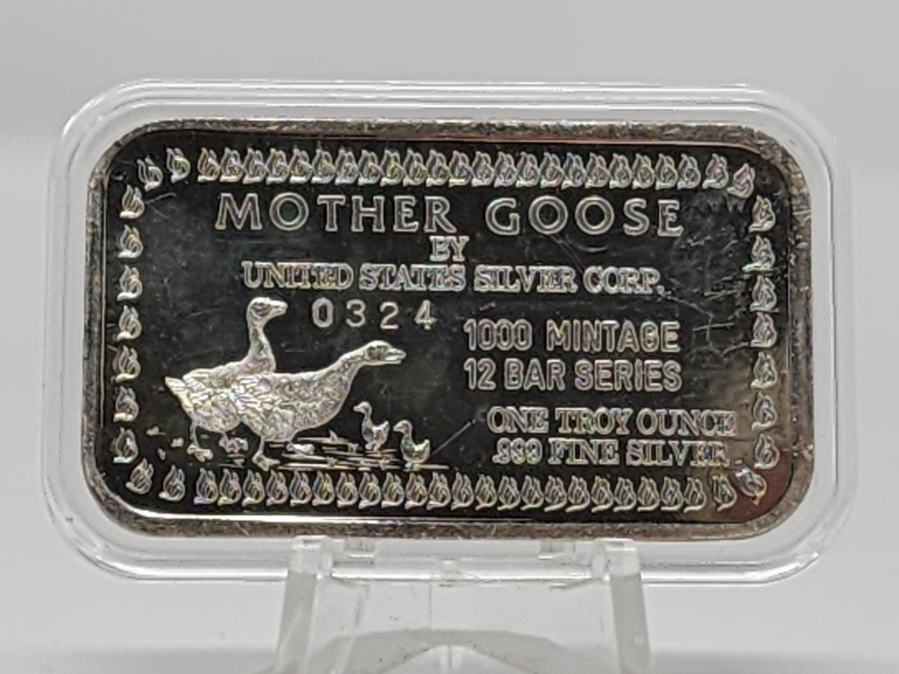 United States Silver Corp. Mother Goose .999 Silver One Ounce Bar w/Capsule 