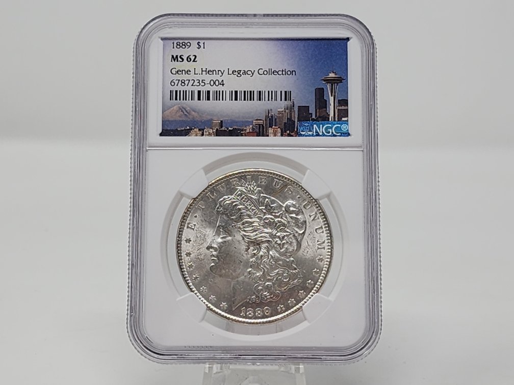 NGC MS 62 Gene L. Henry Legacy Collection 1889 Morgan Silver Dollar