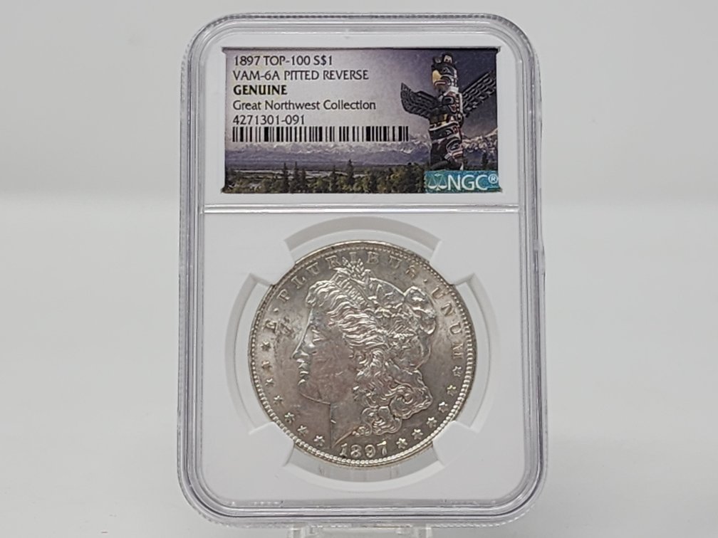 NGC GENUINE Great Northwest Collection 1897 Morgan Silver Dollar 