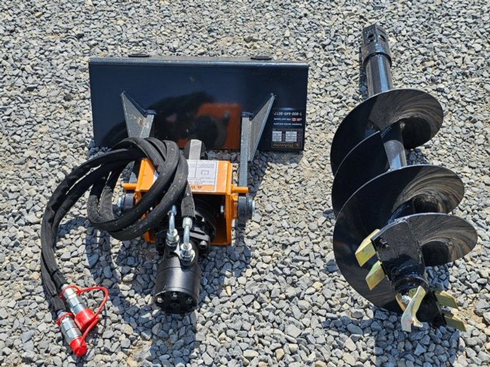 Unused Wolverine Mini Auger Drive and 12" Bit (Mini Skid-Steer) - MAD-12-12D 