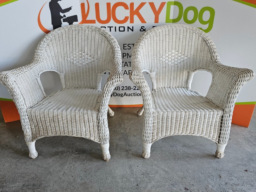 Wicker Chairs - Measures 35" Tall 