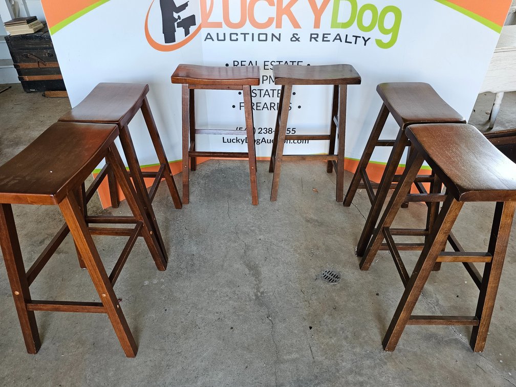 (6) Wood Barstools - Measures 29" Tall - 6 Included 