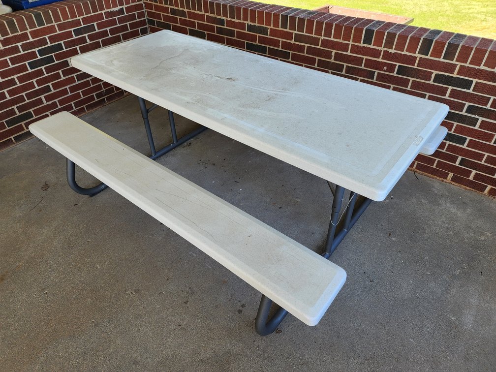 Lifetime Picnic Table Measures 29" Tall x 54" Wide x 71" Long 