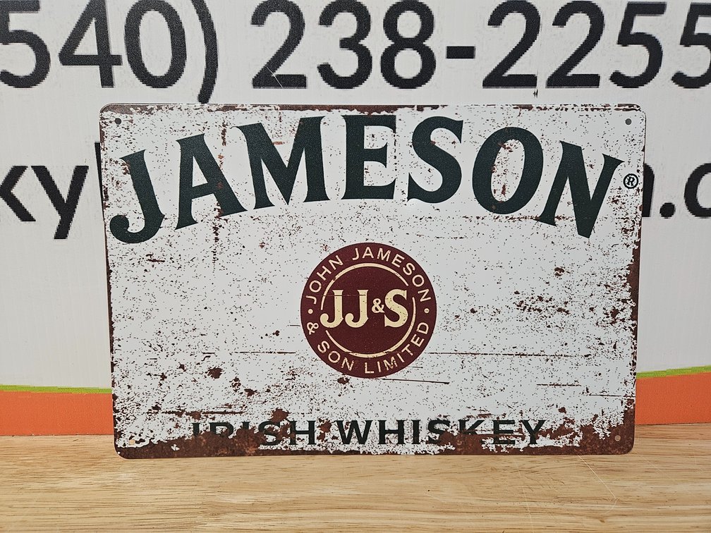Metal Jameson Irish Whiskey Sign - Measures 8"×12"