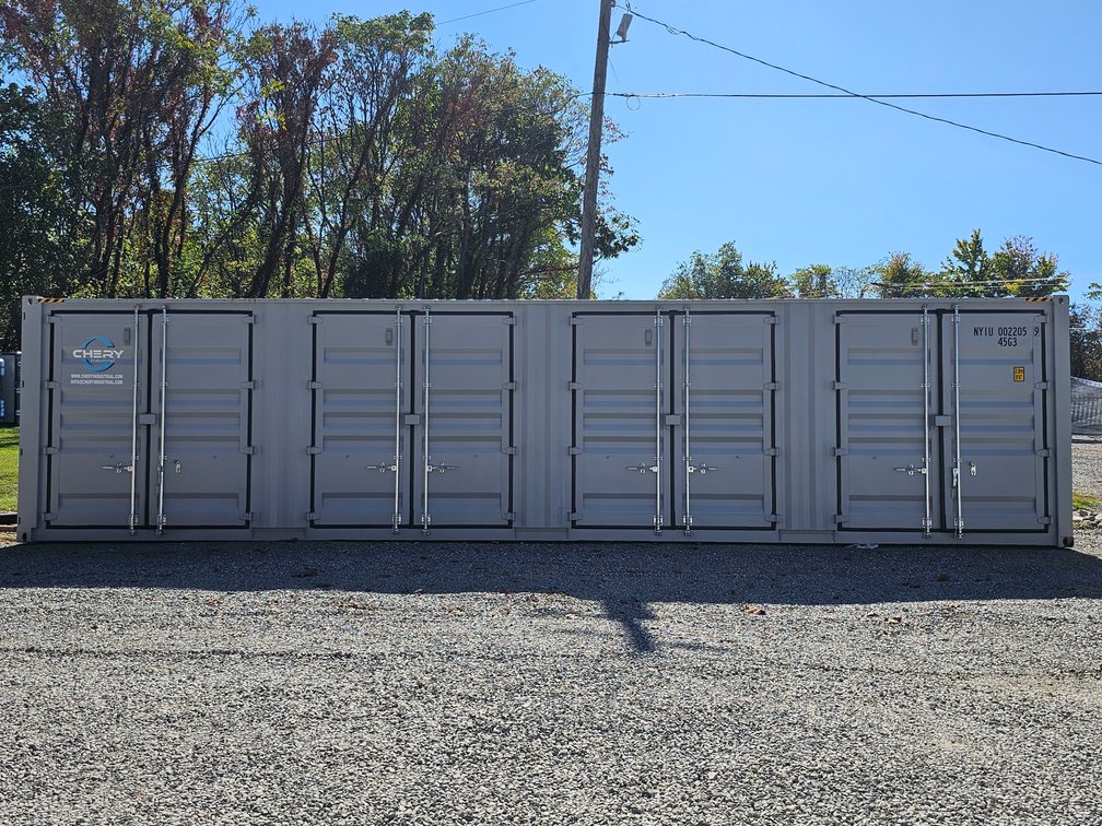 40' High-Cube (9' 6" Tall) Cargo Container w/ 4 Sets of Side Double-Doors