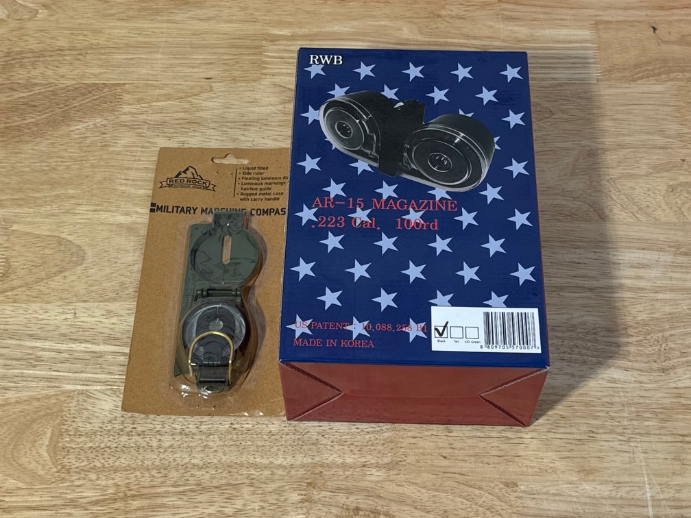 Red Rock Military Marching Compass - RWB 100Rd AR15 Magazine 