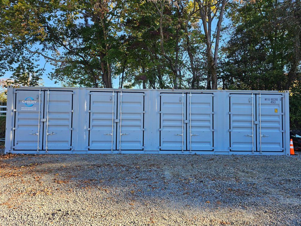 40' High-Cube (9' 6" Tall) Cargo Container w/ 4 Sets of Side Double-Doors 