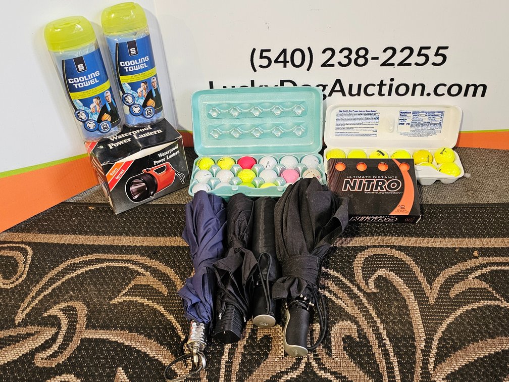 Golf Balls - Cooling Towels (Unused) - Waterproof Lantern (Unused)