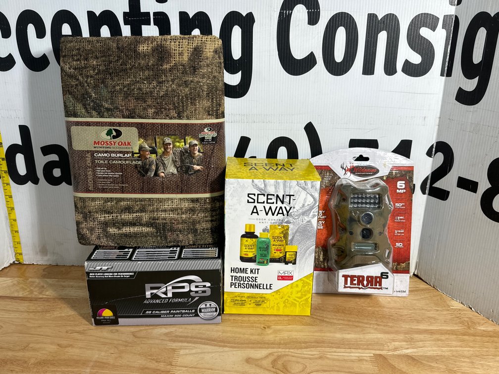 Camo Burlap - Scent-A-Way Home Kit - Wildgame Trail Cam - RPS .68 Cal Paintballs