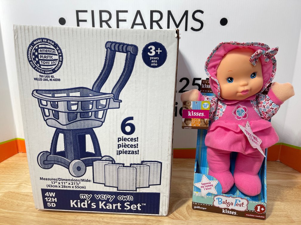 Kid’s Grocery Cart Set - Baby’s First Kiss Doll Baby - Worked When Tested