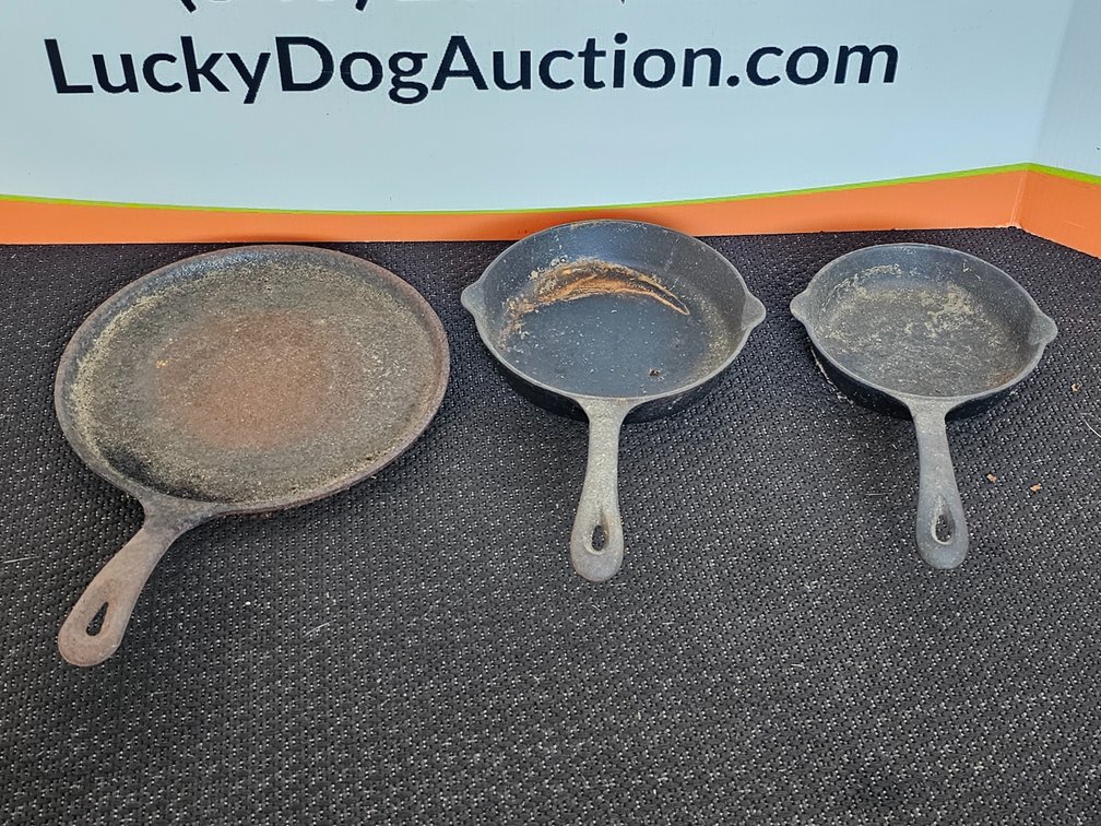 (3) Cast-Iron Skillets - Lodge and More - 3 Included 