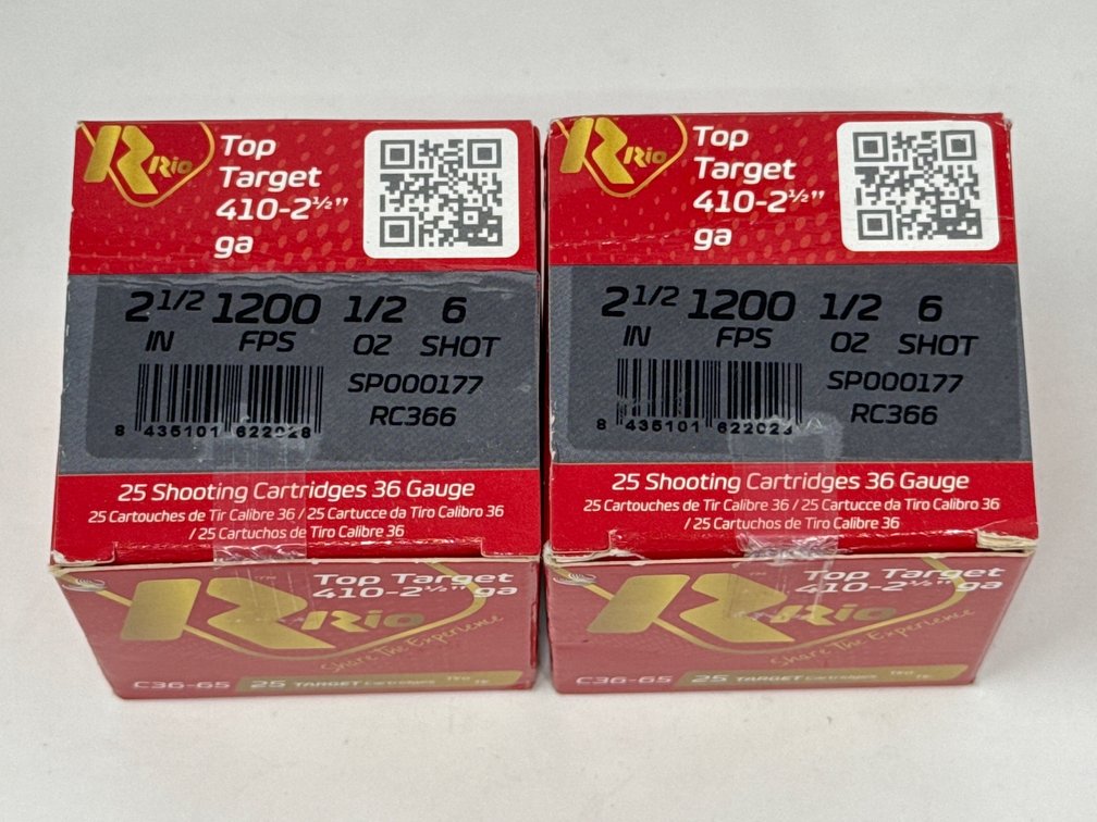 Rio 410 Ga 2.5” 6 Shot - (2) Boxes of 25
