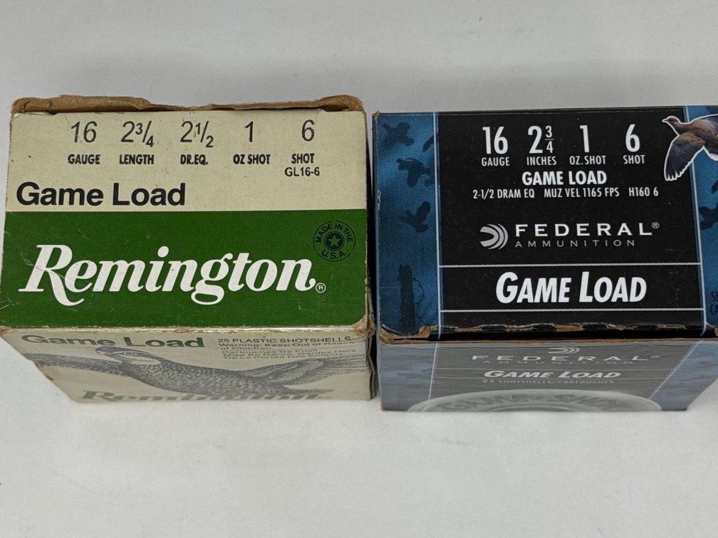 Remington 16 Ga 2.75” 6 Shot - Federal 16 Ga 2.75” 6 Shot - (2) Boxes of 25