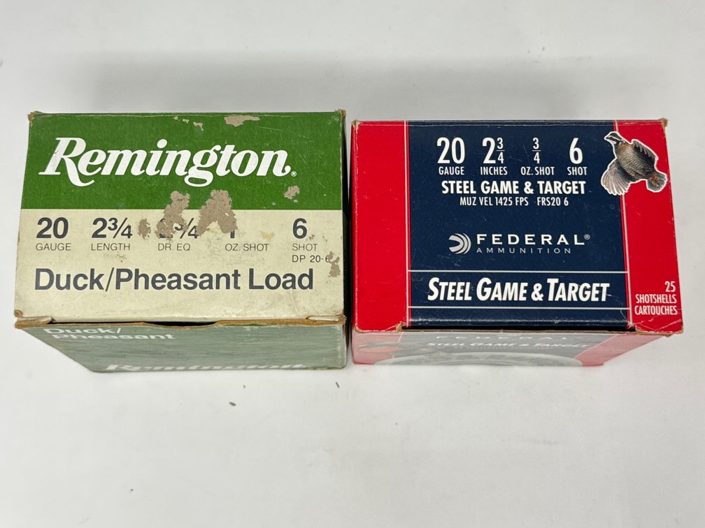 Remington Duck/Pheasant 20 Ga 2.75” 6 Shot - Federal Steel Game/Target 20 Ga 2.75” 6 Shot, Missing 5 - 45rds Total 