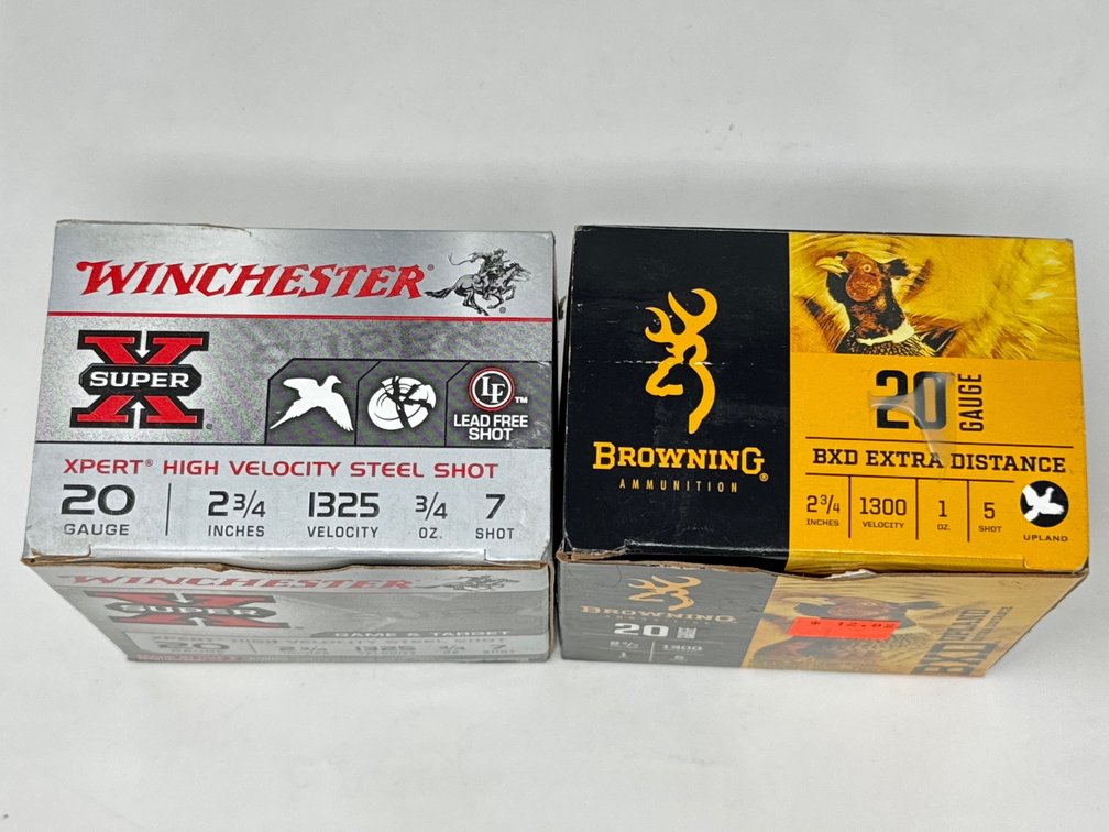 Winchester Super X 20 Ga 2.75” 7 Shot - Browning BXD 20 Ga 2.75” 5 Shot - 50rds Total