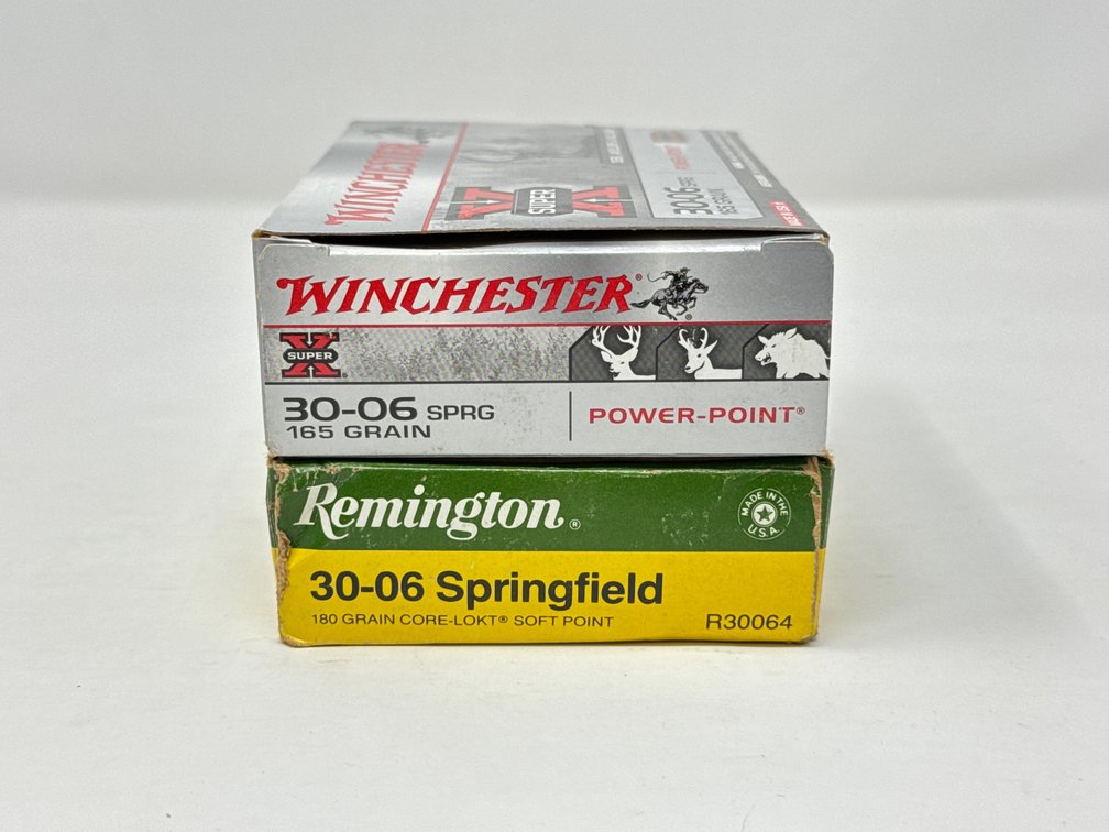 Winchester Super X .30-06 Springfield 165 Gr Power Point - Remington Core-Lokt .30-06 Springfield 180 Gr SP, Missing 11 - (2) Boxes, 29rds Total
