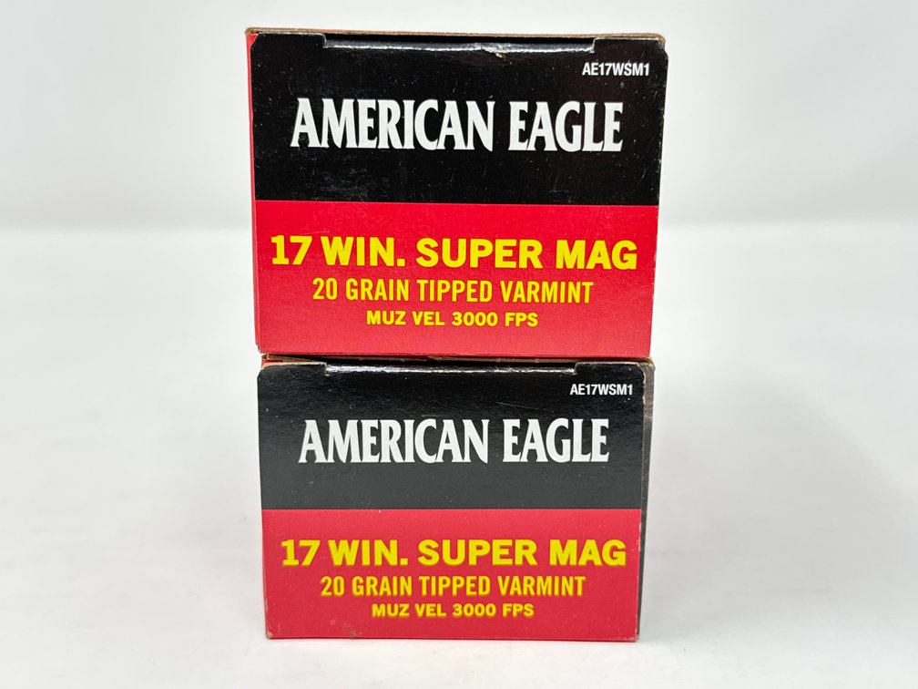 American Eagle .17 Win Super Mag 20 Gr Tipped Varmint - (2) Boxes of 50, 100rds Total