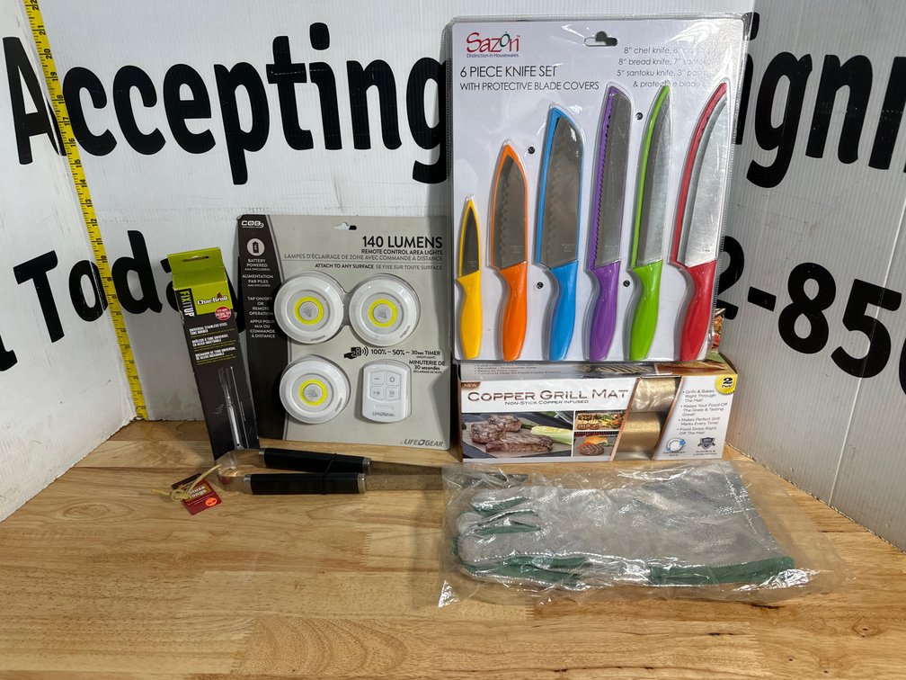 Copper Grill Mats - Charbroil Tube Burner - Grilling Gloves - Tongs - Knife Set